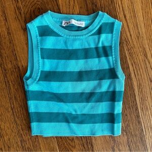 Striped Blue Sleeveless Top